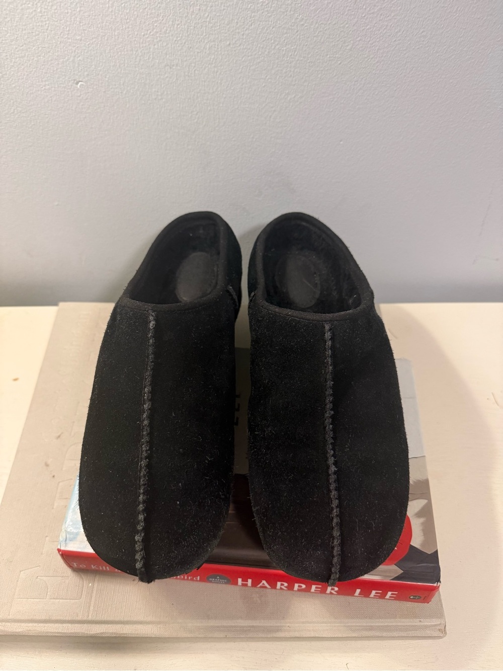 UGG Cottage Clogs Black Suede Slip-On Shoes – Size 8 Cozy Fall Fashion - Picture 6 of 6
